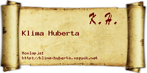 Klima Huberta névjegykártya